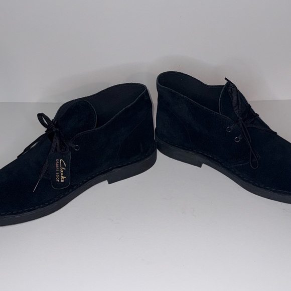 New Clarks Desert Boot / Bootie Men’s Black Suede Shoes size 11.5 - Picture 5 of 12